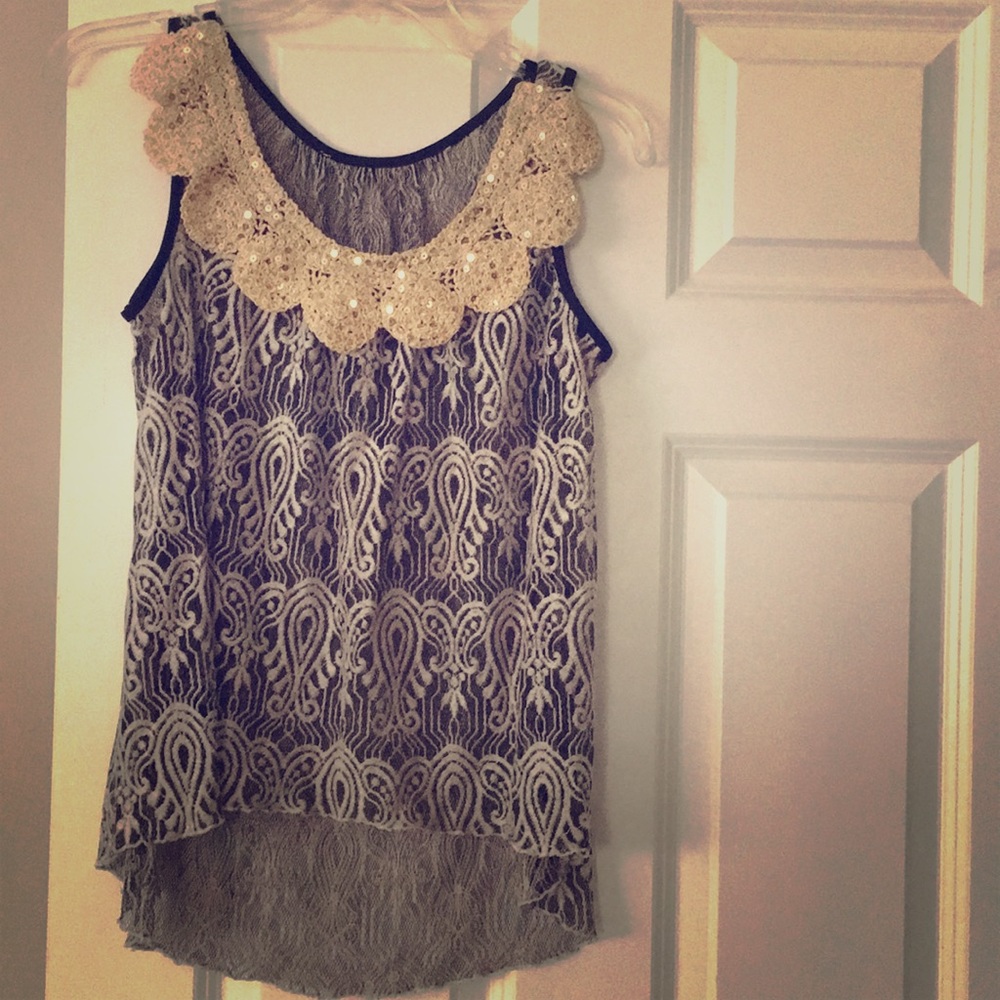 New without tags black and gold top